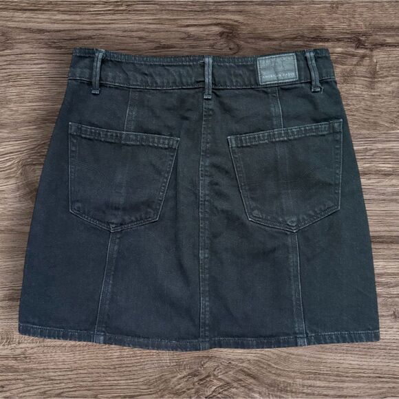 American Eagle Outfitters Black A-Line Mini Skirt Button Front - Picture 2 of 9